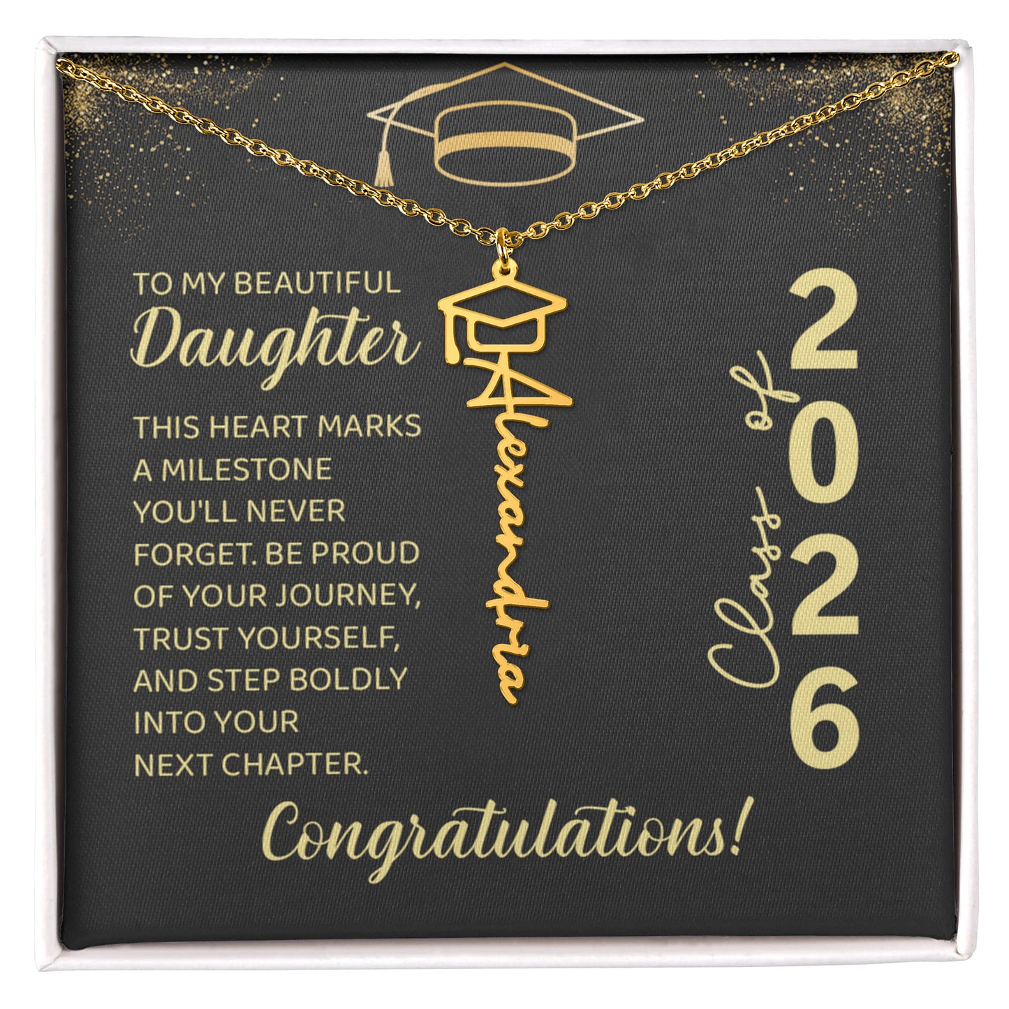 Daughter-Graduation Personalized Name Necklace
