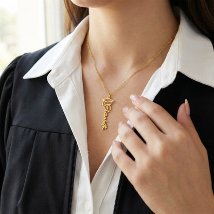Graduation Gift for Daughter from Mom- Personalized Name Necklace 18K Gold Finish