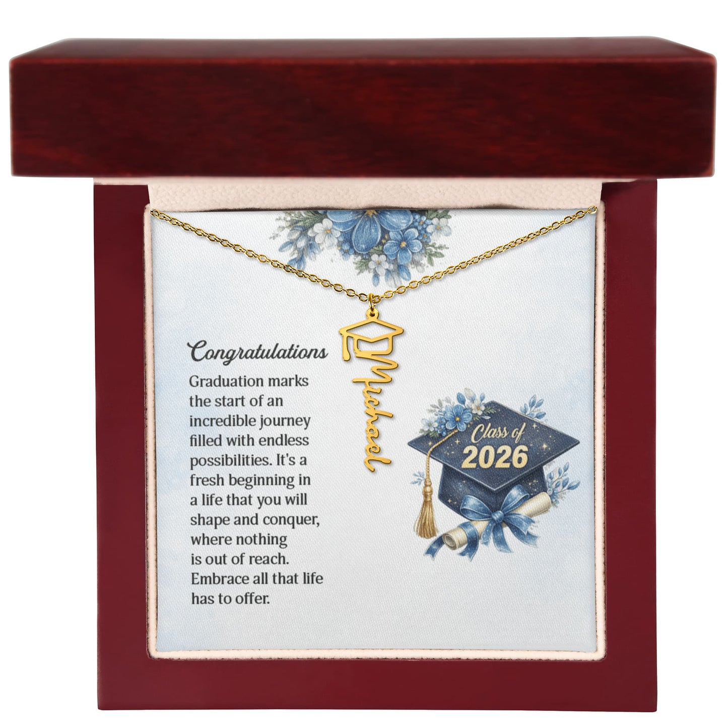 Graduation personalized Name Necklace