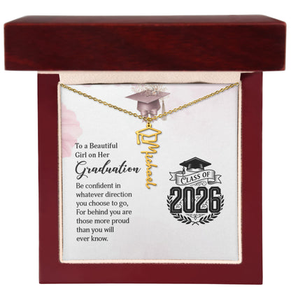 Graduation Necklace Personalize with Name & Year