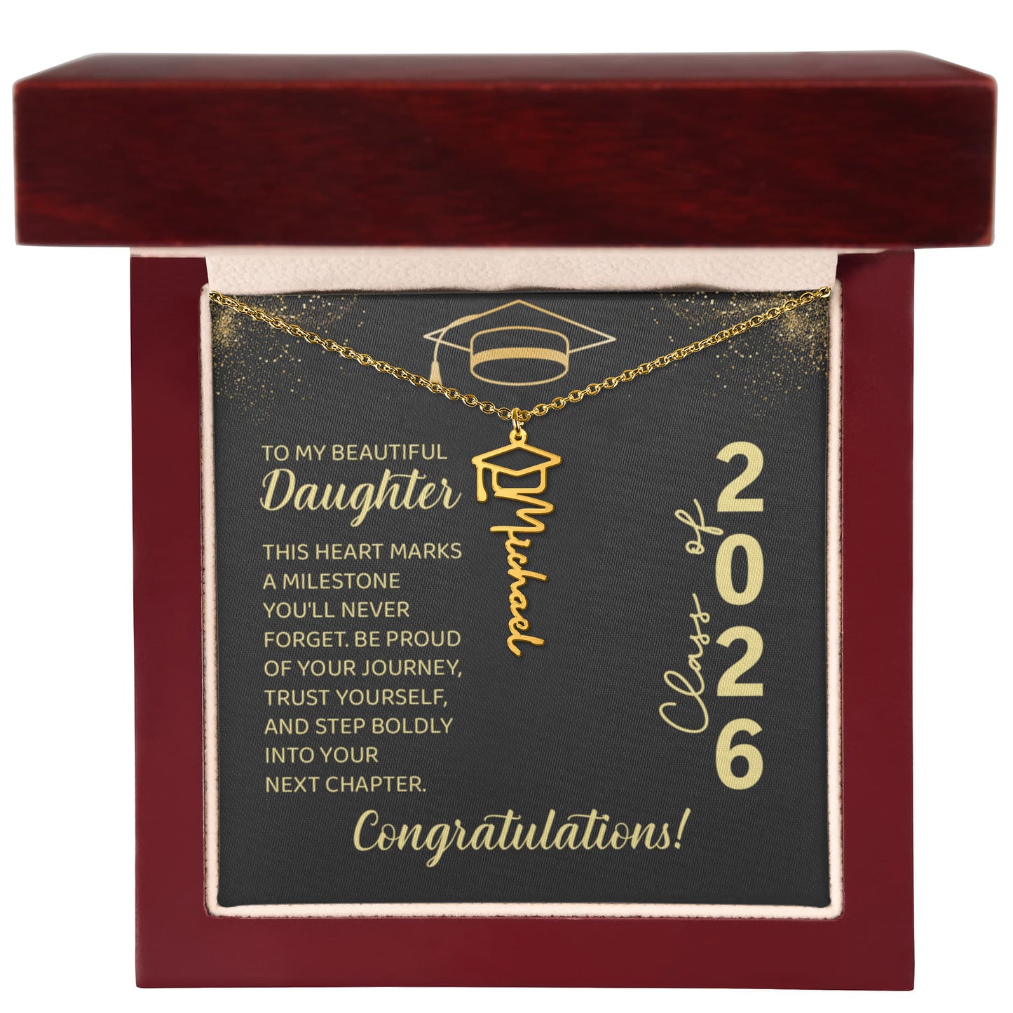 Daughter-Graduation Personalized Name Necklace