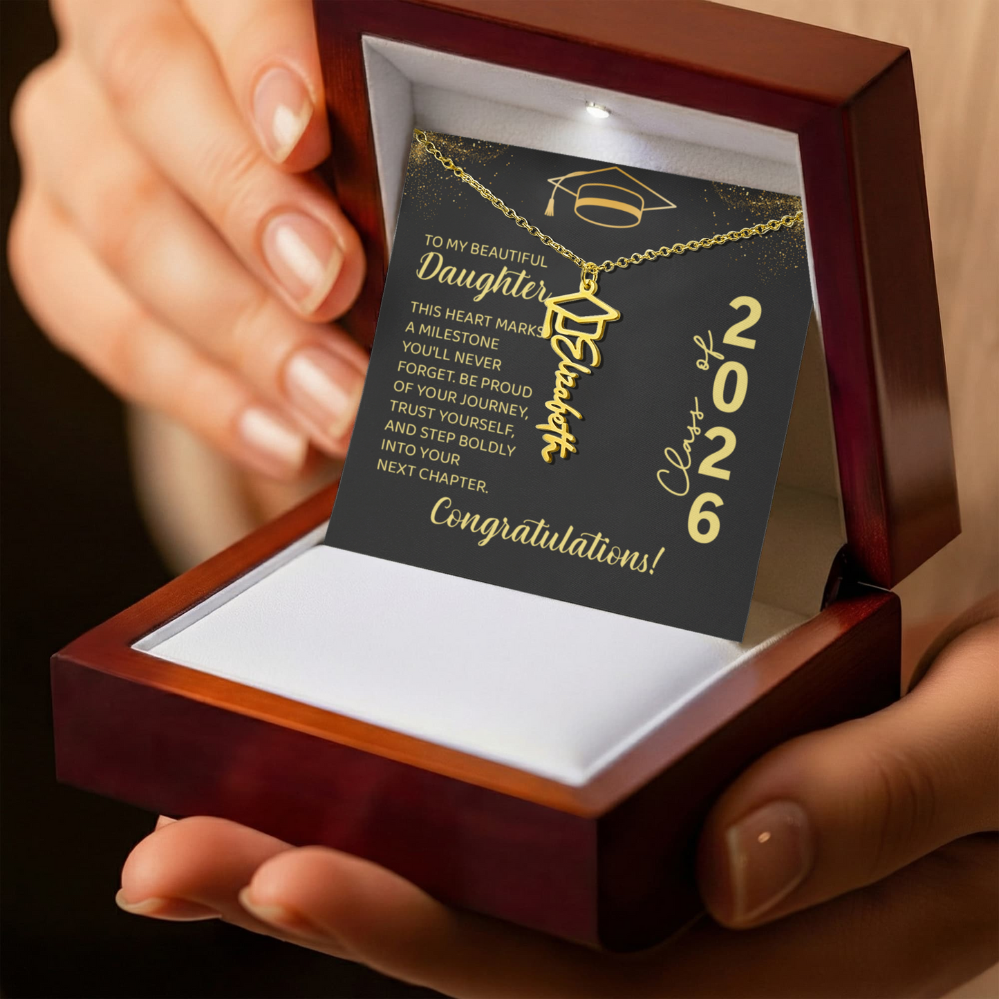 Daughter-Graduation Personalized Name Necklace