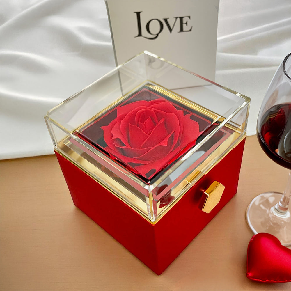 Wife love heart necklace silver rose box I love you
