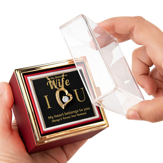 Beautiful Wife Gift - Forever Love Necklace - Eternal Rose Box