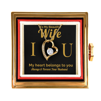 Beautiful Wife Gift - Forever Love Necklace - Eternal Rose Box