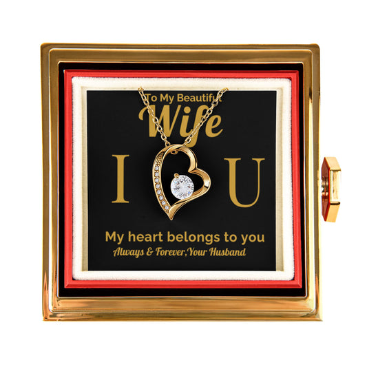 Beautiful Wife Gift - Forever Love Necklace - Eternal Rose Box