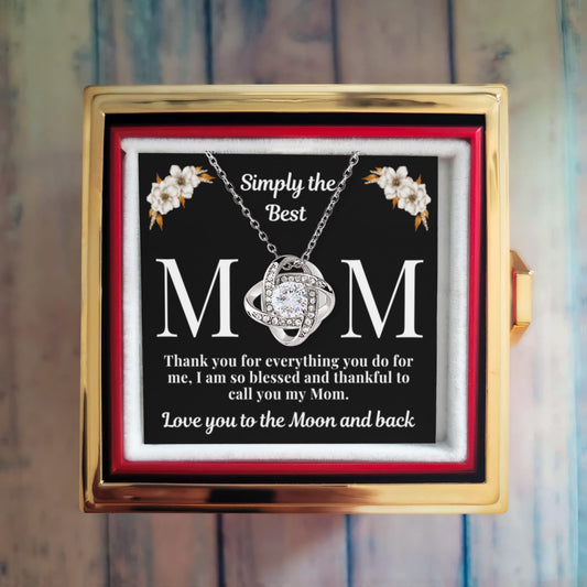 Mom Rose Box-Love Knot Necklace-Simply the Best