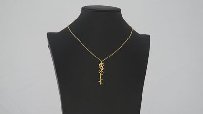 Personalized Name Necklace and Birth Month Flower- Beautiful Gift for Bonus Daughter